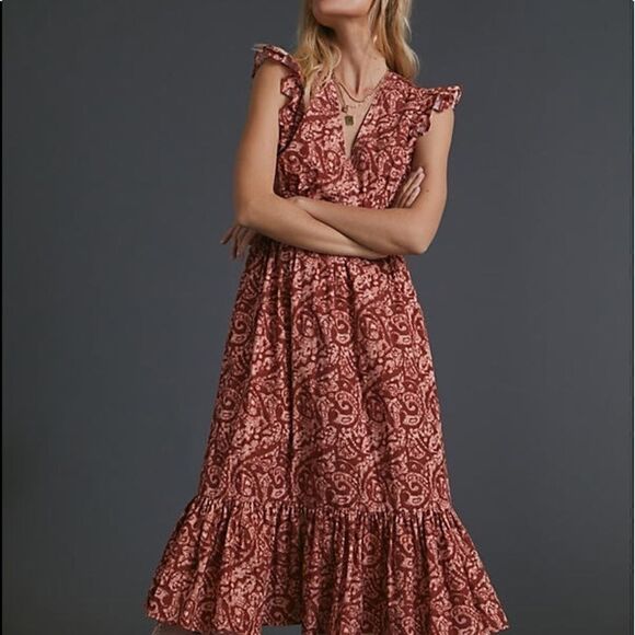 ANTHROPOLOGIE BY ATSU ALTIMRA MIDI DRESS - Picture 1 of 5